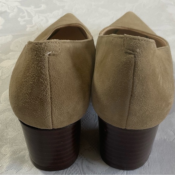 Nine West Tan Suede Chunky Heel Pumps size 5 - Picture 3 of 5